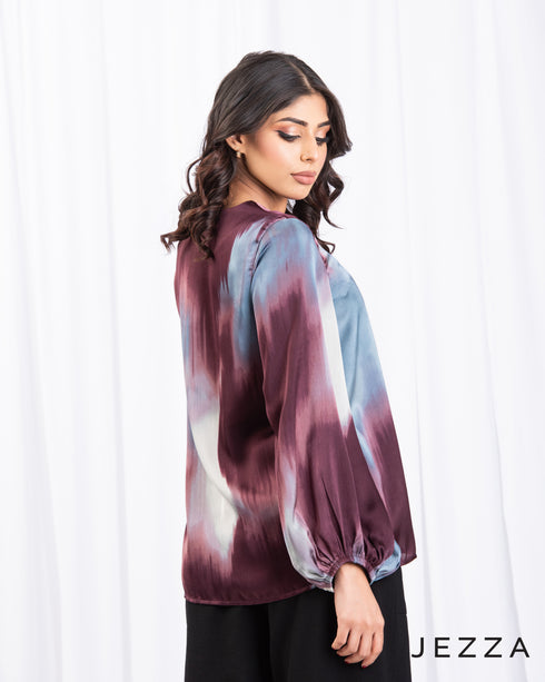Crinkled Chiffon Hip-Length Top 66501